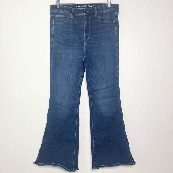 American Eagle Outfitters Dark Blue Flare Jeans - Picture 1 of 11